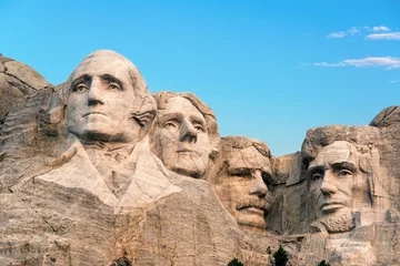 No drill blackout roller blinds Historic building Mount Rushmore Closeup