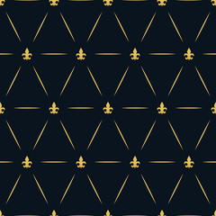 Luxury Royal Seamless Repeat Golden Pattern Wallpaper Lys Flower © vectalex