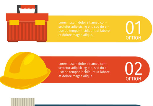 Construction Infographic with Equipment and Tool Icons 2