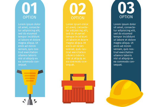 Construction Infographic with Equipment and Tool Icons 3