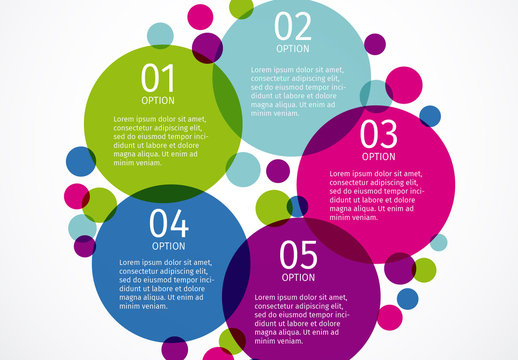 Multicolored Overlapping Circle Tabs Infographic