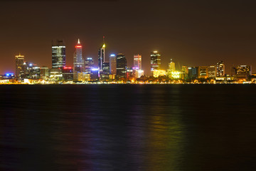 Obraz na płótnie Canvas Perth skyline at night, 2016, Australia, Western Australia, Western Australia