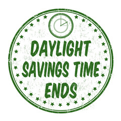 Daylight saving time ends stamp or sign