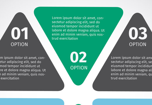 Green Blue Gray Infographic Triangle Options Template Design