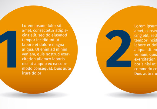 Orange and Blue Circular Numbered Infographic Template