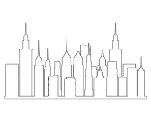 Buildings icon. Big city architecture and urban theme. Silhouette design. Vector illustration