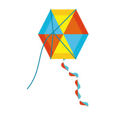 beautiful kite flying isolated icon vector illustration design