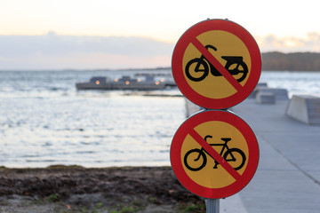 No moped and bikes allowed on the pier in Gothenburg Sweden