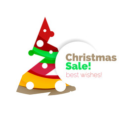 Christmas sale, vector greeting card or banner