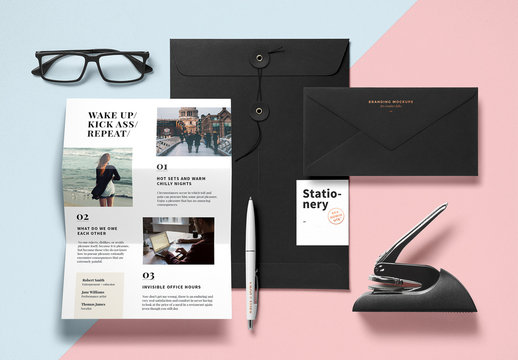 Newsletter and Stationery Mockup