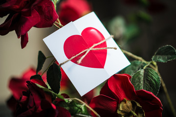 Valentine or wedding card for lover with hearts