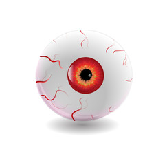 Halloween Human Eye, Eyeball with Veins Icon Symbol Design. Vector illustration isolated on white background