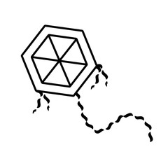 beautiful kite flying isolated icon vector illustration design