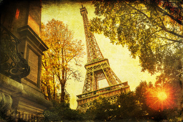 vintage style picture of the Eiffel Tower