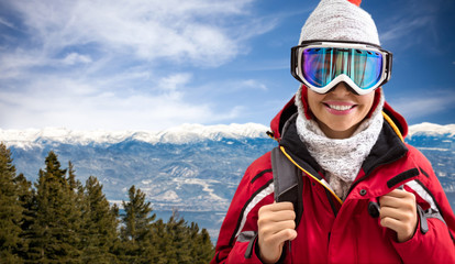 Winter portrait of beautiful smiling woman