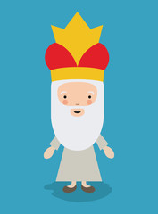 Wiseman cartoon icon. Happy epiphany day holy night and christmas theme. Colorful design. Vector illustration