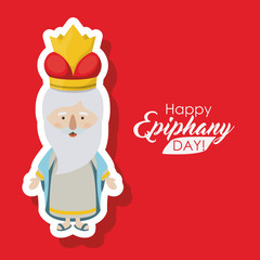 Wiseman cartoon icon. Happy epiphany day holy night and christmas theme. Colorful design. Vector illustration