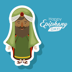 Wiseman cartoon icon. Happy epiphany day holy night and christmas theme. Colorful design. Vector illustration