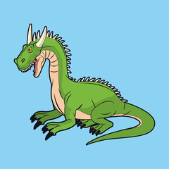 Dragon icon. Videogame play gaming and entertainment theme. Colorful design. Vector illustration