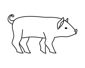 Pork icon. Animal life nature and fauna theme. Isolated design. Vector illustration