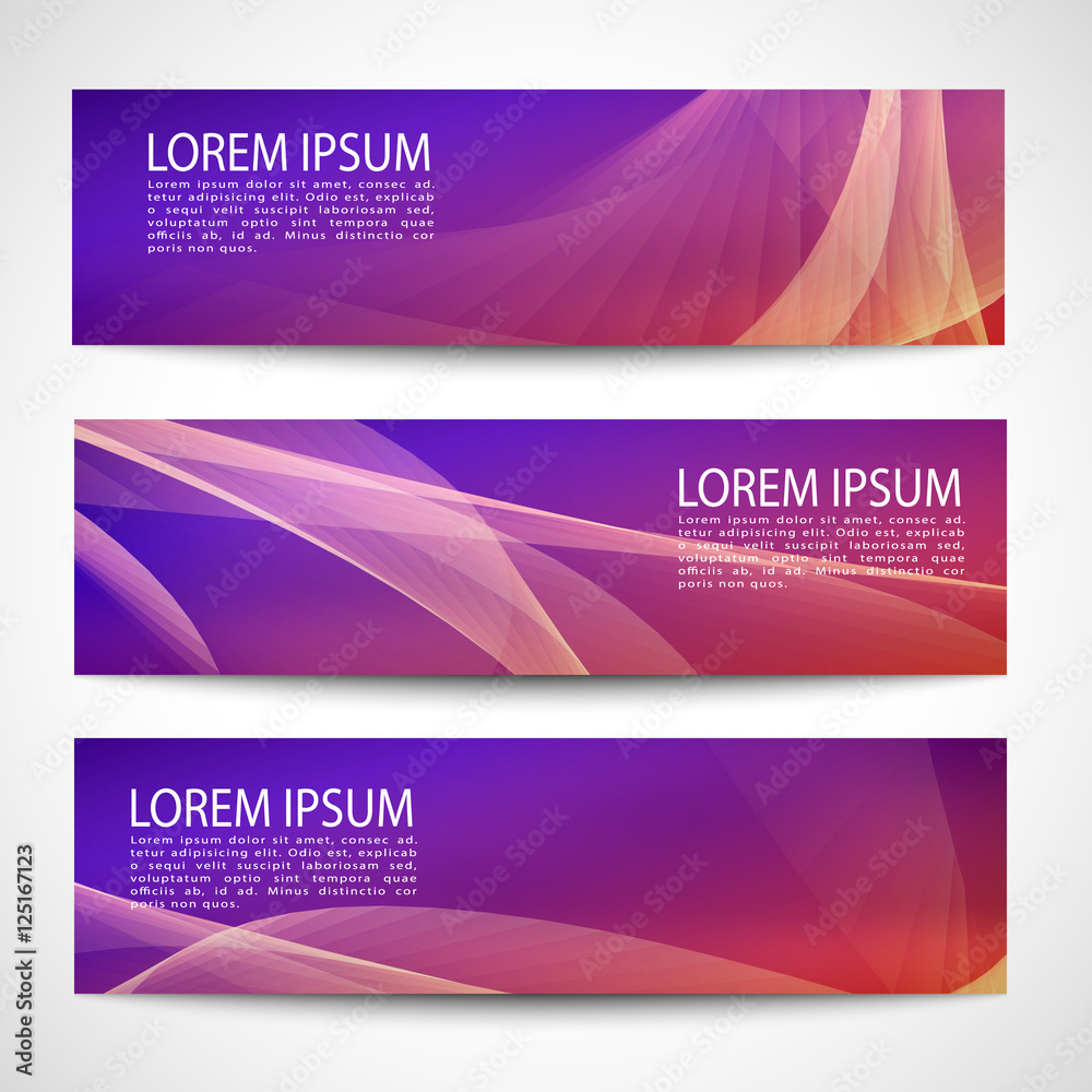 Wall mural abstract header orange red wave purple orange red gradient background vector design