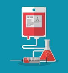 Blood bag icon. Medical health care and hospital  theme. Colorful design. Vector illustration