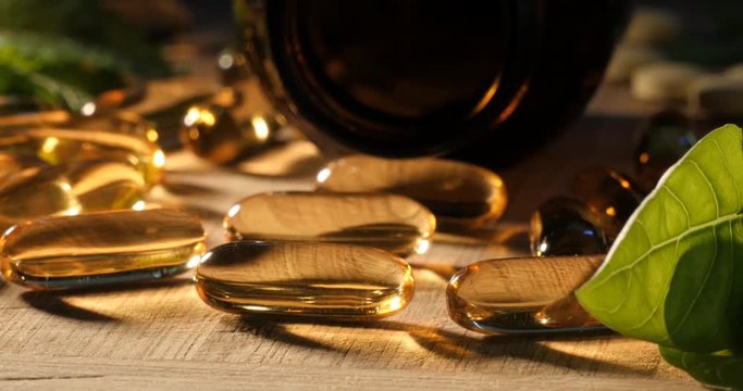 Omega-3 fatty acids Vitamin minerals and nutritional healthcare supplement pills