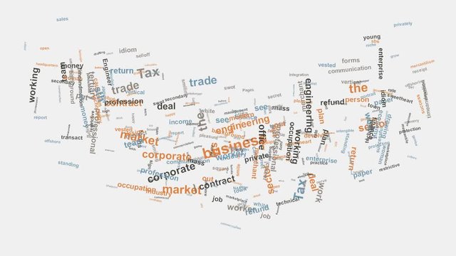 Handshake corporate business enterprise word cloud typography animation
