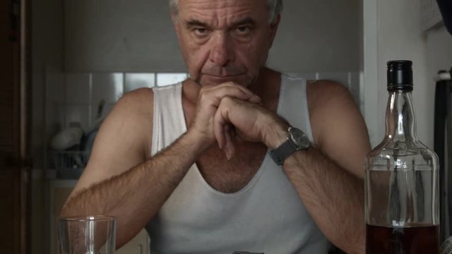 Suicidal Lonely Unhappy Adult male with depression contemplating suicide
