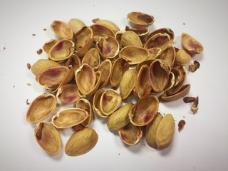 Pistachio nut on white background