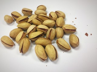 Pistachio nut on white background