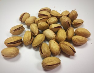 Pistachio nut on white background