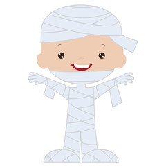 Halloween mummy vector cartoon illustration