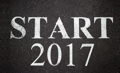 Start the New Year 2017 road surface Happy for 2017 new year