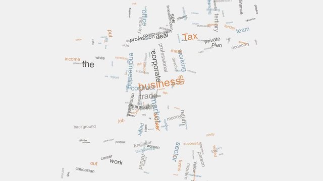 Corporate business enterprise word cloud typography animation