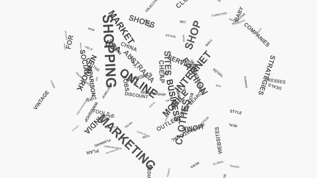 Eye on Mobile business and online media marketing word cloud text typography