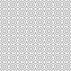 Seamless abstract monochrome background pattern with black line repeating abstract geometric elements on the white (transparent) background. Vector illustration eps