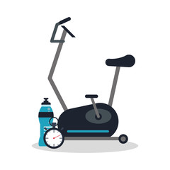 Bike machine icon. Healthy lifestyle fitness and gym theme. Colorful design. Vector illustration