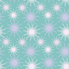 Seamless background abstract pattern with repeating sparkle starry graphic ornament on the blue background. Vector eps illustration