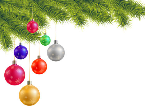 Christmas background with colorful balls