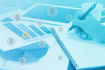 Bitcoin is a digital currency payment system ,FINTECH Concep