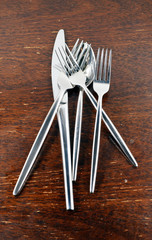 Cutlery on a wooden table