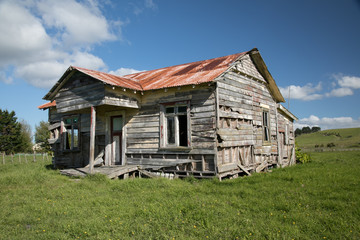 house derelict decaying in the country neglected