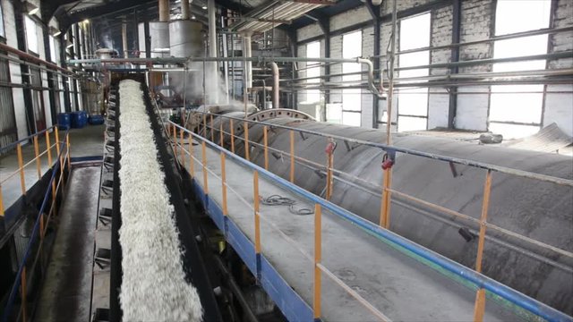 Processing Sugar Beet in Sugar Refinery.Industry exterior Pipeline, Excavator. Please see my other video, processing sugar beet.