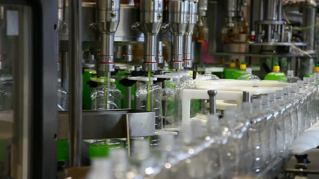 Liquid detergent factory. Please see more of my video clips factory for the production of detergent. Shallow DOFF.