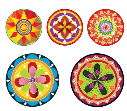 Floral Circular design of Flower, It can also be used for floral design for festival onam.