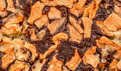 Fresh apple pie with apple slices top view