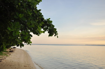 Tropical island with a beautiful beach in Indonesia. Karimunjawa.