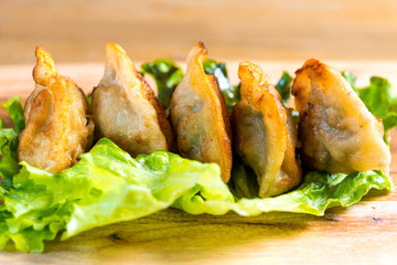 Chinese food Fried dumplings on plate