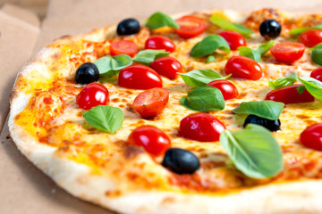 tasty pizza on a the table